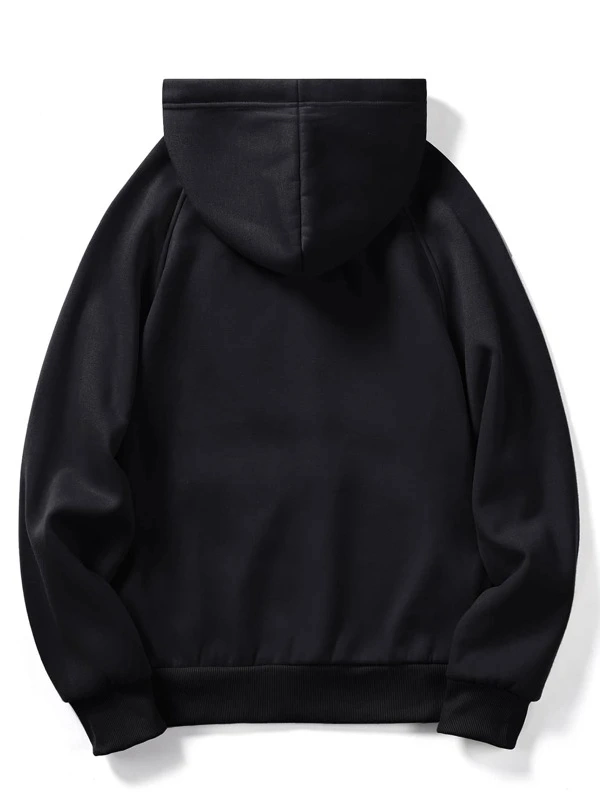 Custom Good Quality Polyester Black Plain Guys Solid Drawstring Kangaroo Pocket Hoodie Sport Gym Hoodies for Men