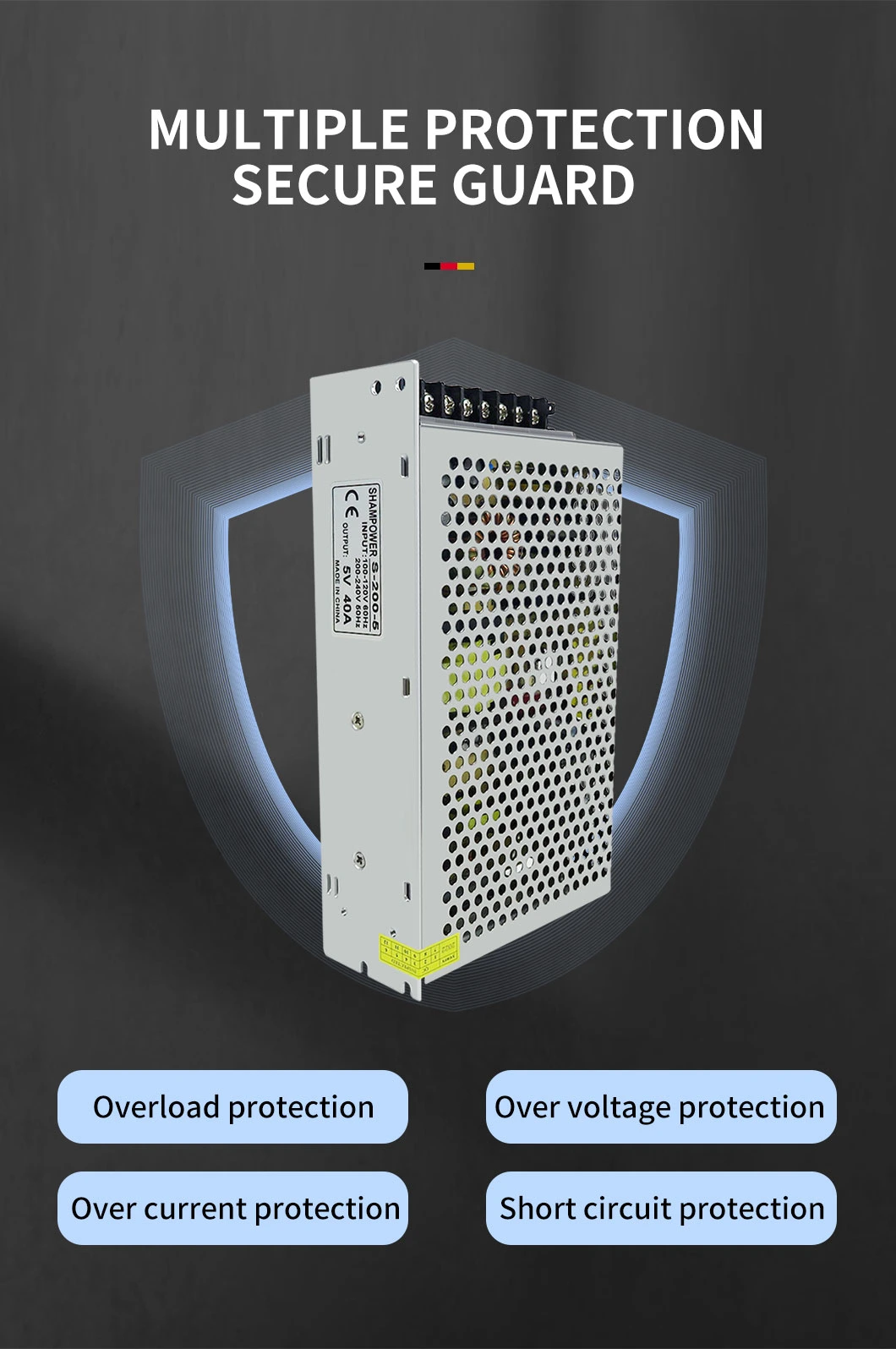 LED DC 5V 40A 200W Switching Power Supply for LED Display Screen