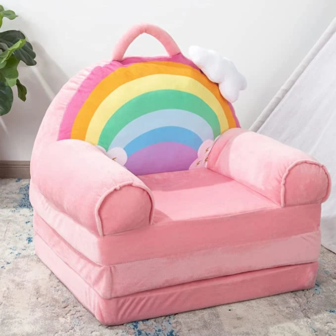 Children ′ S Sofa Backrest Armchair Bed with Pocket and Handle