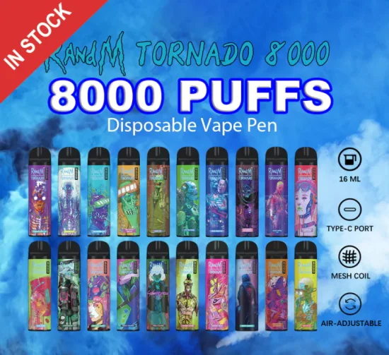 Meilleur stylo vape jetable Original Randm Tornado 8000 Pocket E-CIGS Prix de gros