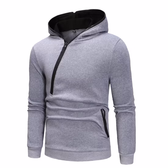 Mode Design Vêtements Automne Hiver Personnalisé Solide Couleur Street Wear Doux Polaire Hommes Kangourou Poche Thermique Cordon Pull À Capuche